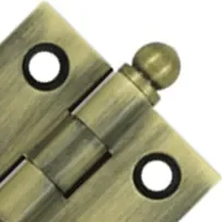 1 1/2 Inch x 1 1/2 Inch Solid Brass Cabinet Hinges (Antique Brass Finish)