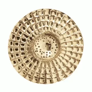 1 Inch Solid Brass Art Deco Style Round Knob (Polished Brass Finish)