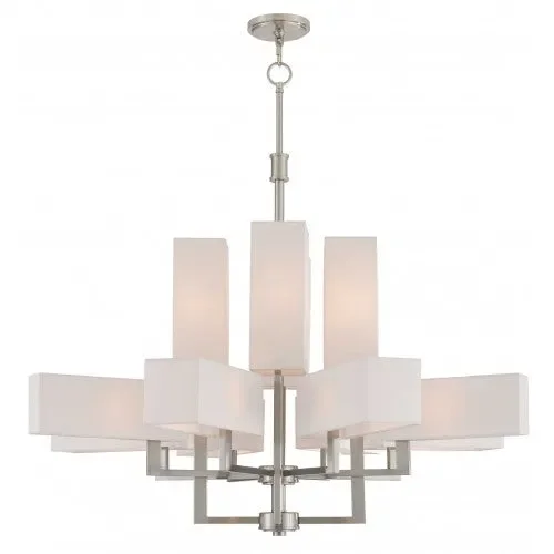 12 Light Brushed Nickel Foyer Chandelier