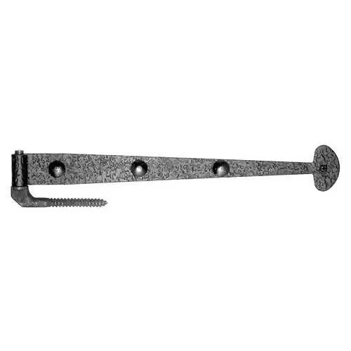 19 5/8 Inch Rough Iron Bean Strap Hinge (Matte Black Finish)