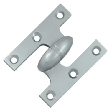 2 1/2 Inch x 2 Inch Solid Brass Olive Knuckle Hinge (Brushed Chrome)