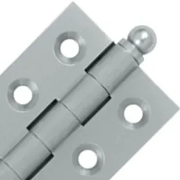 2 Inch x 1 1/2 Inch Solid Brass Cabinet Hinges (Brushed Chrome Finish)