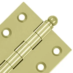 2 Inch x 2 Inch Solid Brass Cabinet Hinges (Unlacquered Brass Finish)