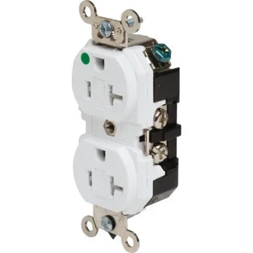 20 Amp Hospital Grade Tamper Resistant Duplex Receptacle – White