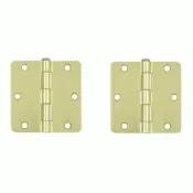 3 1/2 Inch x 3 1/2 Inch Steel Hinge (Polished/Brushed Brass Finish)