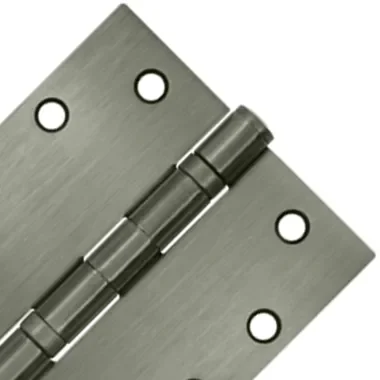 4 1/2 Inch x 4 1/2 Inch Double Ball Bearing Steel Hinge (Square Corner, Antique Nickel Finish)