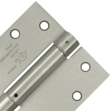 4 1/2 Inch x 4 1/2 Inch Steel Spring Hinge (Square Corner, Brushed Nickel Finish)