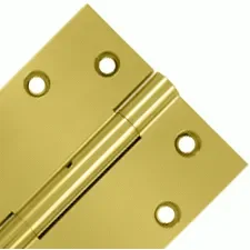 4 1/2 Inch X 4 Inch Solid Brass Wide Throw Hinge (Square Corner, PVD Polished Brass Finish)