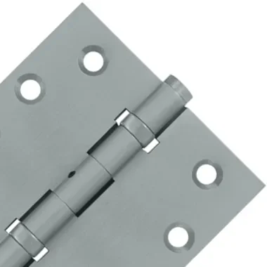 4 Inch X 4 Inch Ball Bearing Hinge Interchangeable Finials (Square Corner, Brushed Chrome Finish)