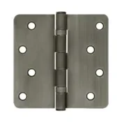 4 Inch x 4 Inch Ball Bearing Steel Hinge (1/4 Radius Corner, Antique Nickel Finish)