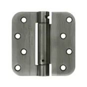 4 Inch x 4 Inch Steel Spring Hinge (5/8 Radius Corner, Antique Nickel Finish)