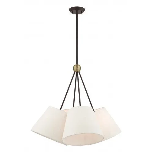 4 Light Bronze Shaded Chandelier