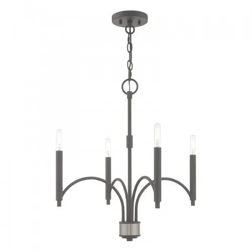4 Light Scandinavian Gray Chandelier