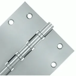 5 Inch X 5 Inch Solid Brass Four Ball Bearing Square Hinge (Chrome)