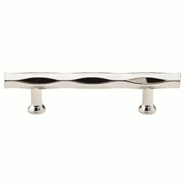 6 Inch (4 Inch c-c) Solid Brass Tribeca Pull (Polished Nickel Finish)