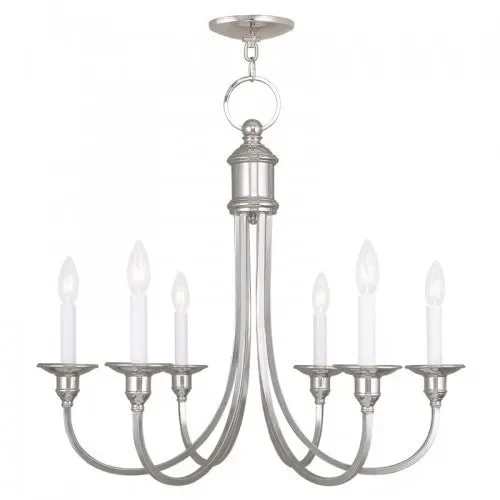 6 Light Polished Nickel Chandelier