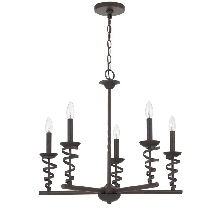 60W X 5 FORBACH METAL CHANDELIER (EDISON BULBS ARE INCLUDED)