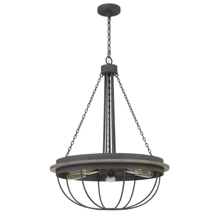 60W X 5 NIXA METAL CHANDELIER (EDISON BULBS NOT INCLUDED)