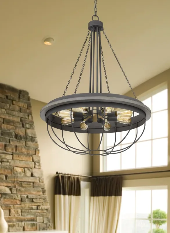 60W X 8 NIXA METAL CHANDELIER (EDISON BULBS NOT INCLUDED)