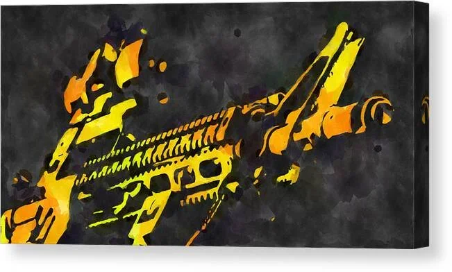 Abstract AR15 Watercolor Canvas Print