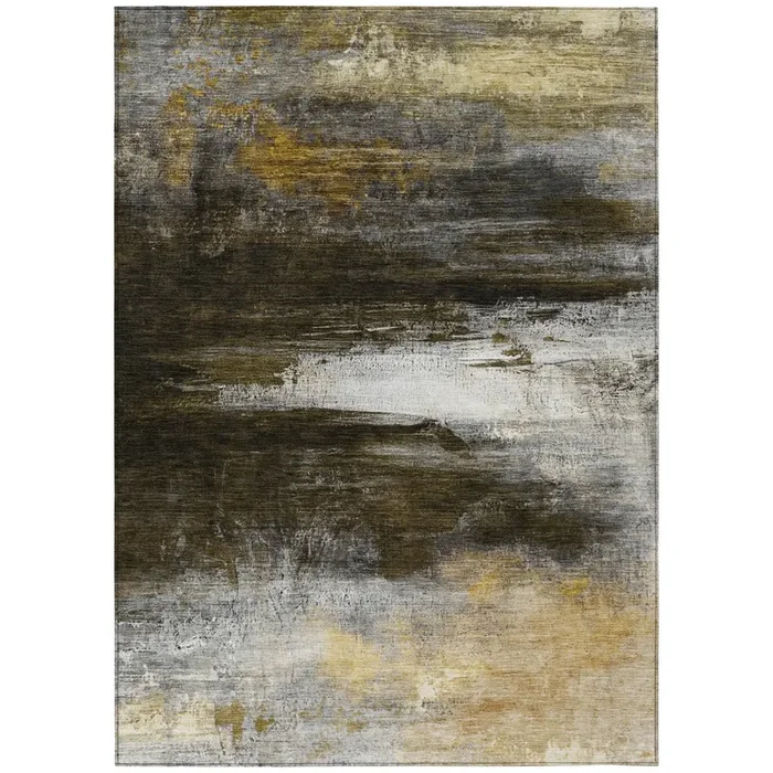 Addison Chantille ACN2016 Abstract Machine Made Transitional Chocolate Rug