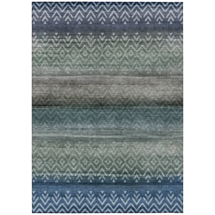 Addison Chantille ACN2042 Geometric Machine Made Transitional Blue Rug