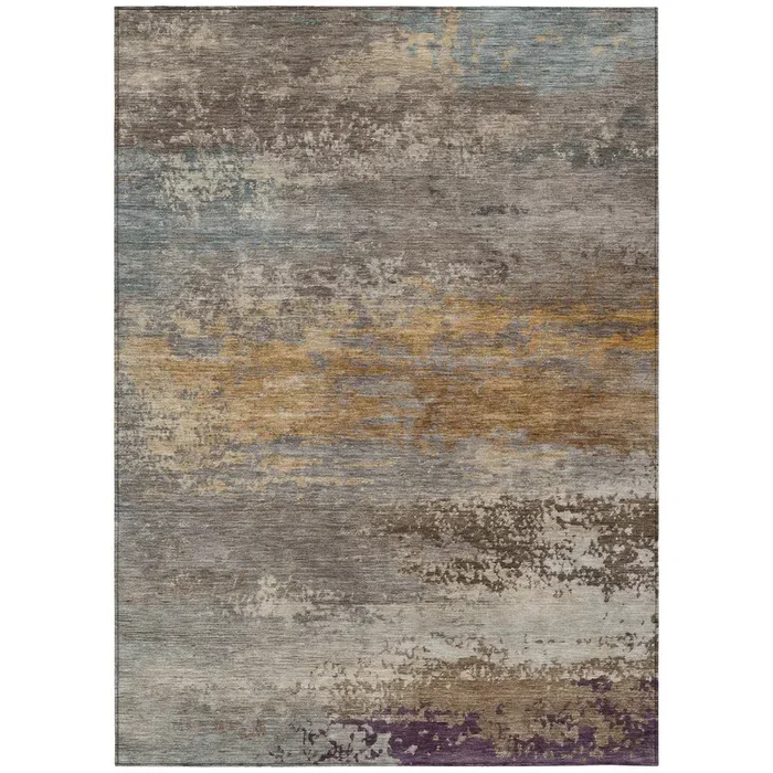 Addison Chantille ACN2071 Abstract Machine Made Transitional Brown Rug