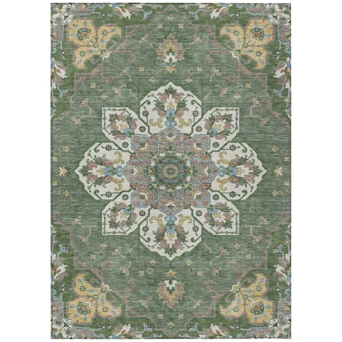 Addison Chantille ACN2194 Global Machine Made Traditional Green Rug