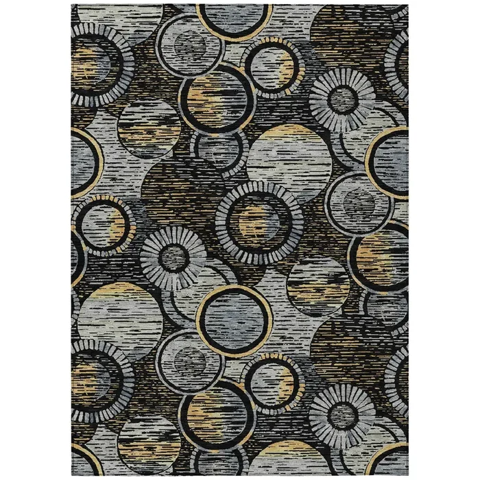 Addison Chantille ACN2206 Geometric Machine Made Transitional Black Rug