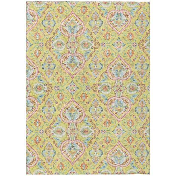 Addison Chantille ACN2207 Bohemian Machine Made Transitional Yellow Rug