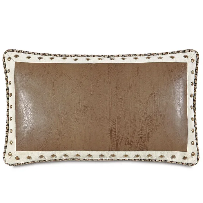 AIDEN FAUX LEATHER DECORATIVE PILLOW