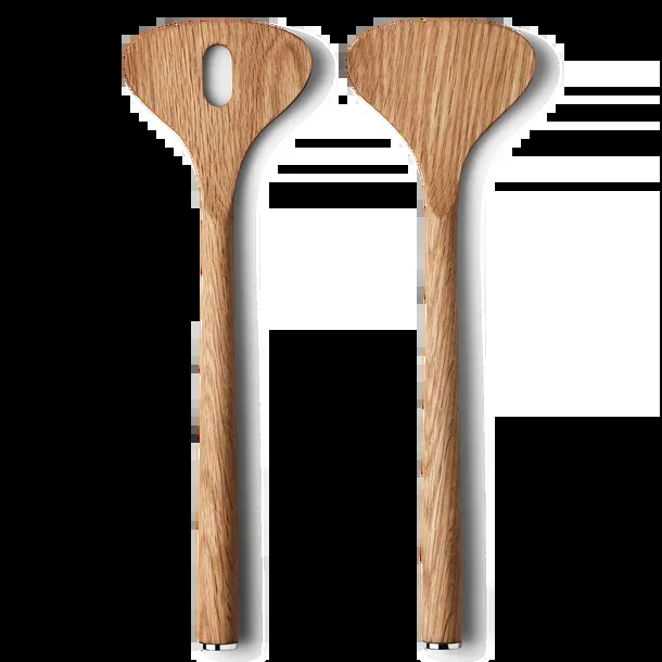 ALFREDO salad servers, oak wood