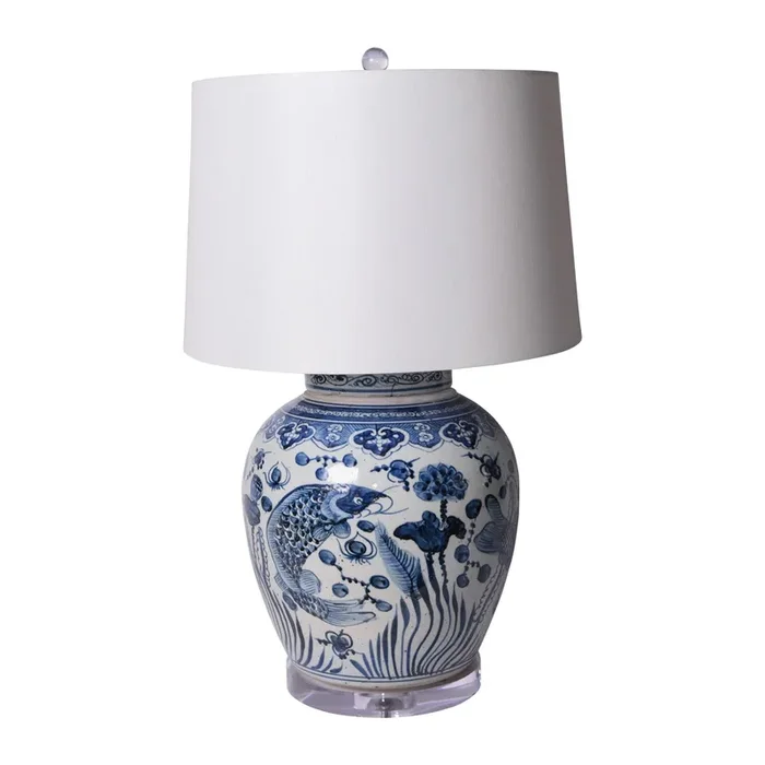 Ancestor Fish Lidded Jar Lamp