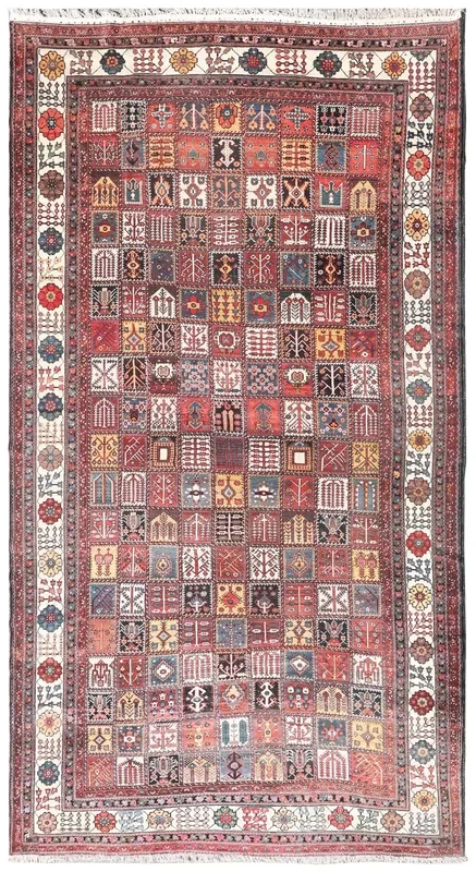 Antique Bakhtiari Handwoven Tribal Rug, J73860