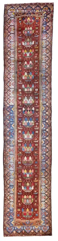Antique Fruit Basket Tafresh Handwoven Tribal Rug, J76485