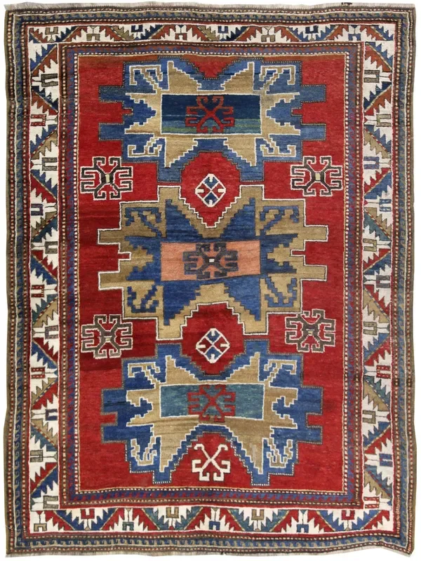Antique Kazak Handwoven Tribal Rug, JF8419