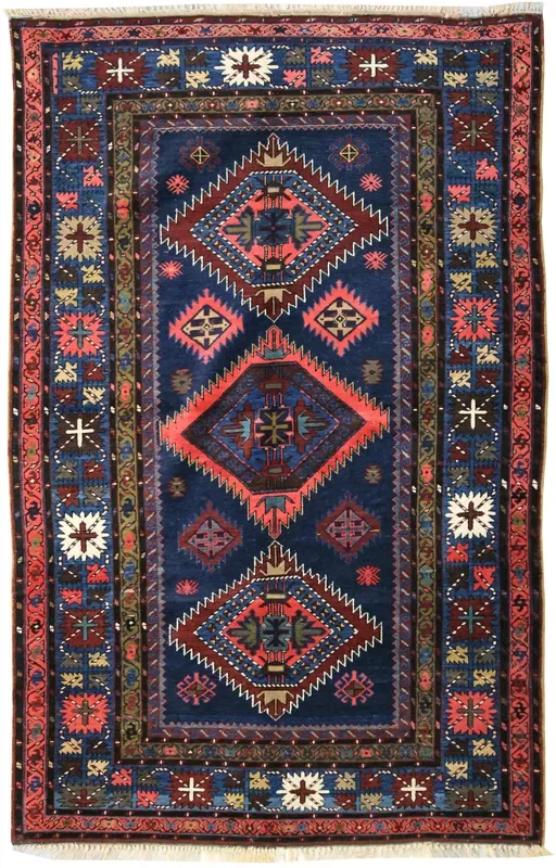 Antique Kuba Handwoven Tribal Rug, J63294