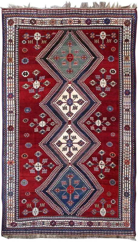 Antique Qashqai Handwoven Tribal Rug, JF8410