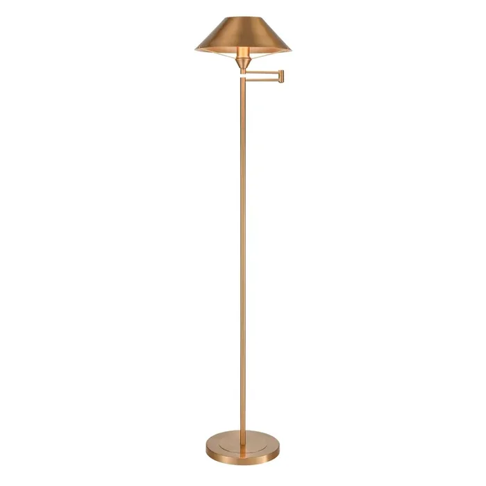 Arcadia Gold Floor Lamp in Aged Brass