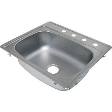 Aspen 22 X 25″ Single Bowl Kitchen Sink Stainless Steel 4 Hole 7″ Depth