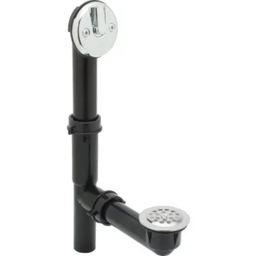 Bath Waste Plastic Tubular Trip Lever Black PVC