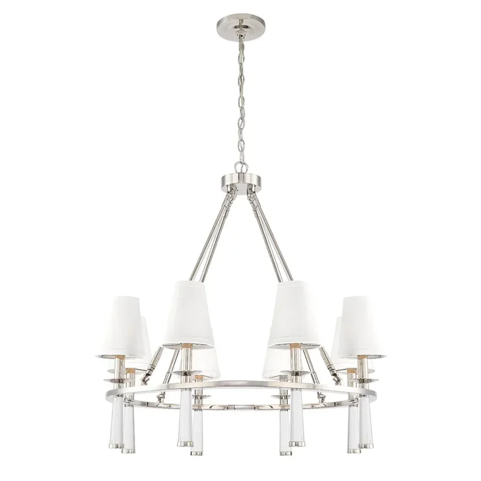 Baxter 8 Light Polished Nickel Chandelier