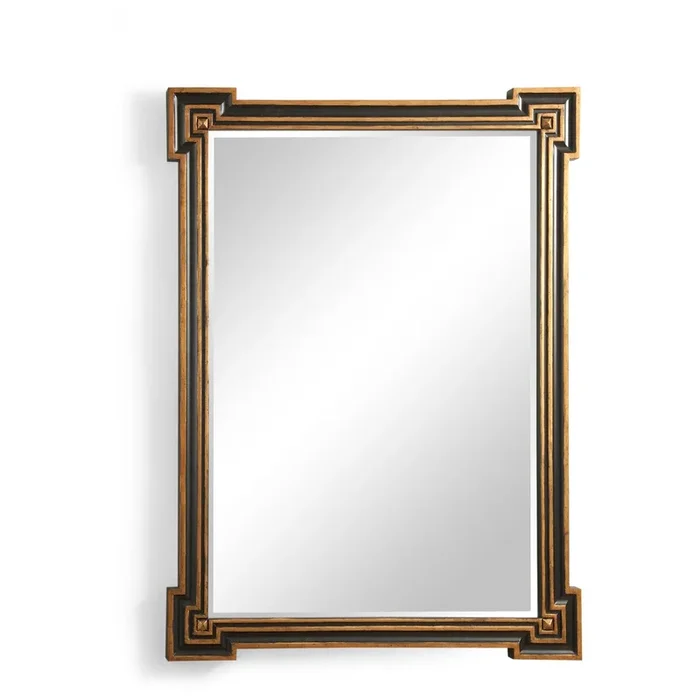 Beveled Wood and Mirror Wall Mirror