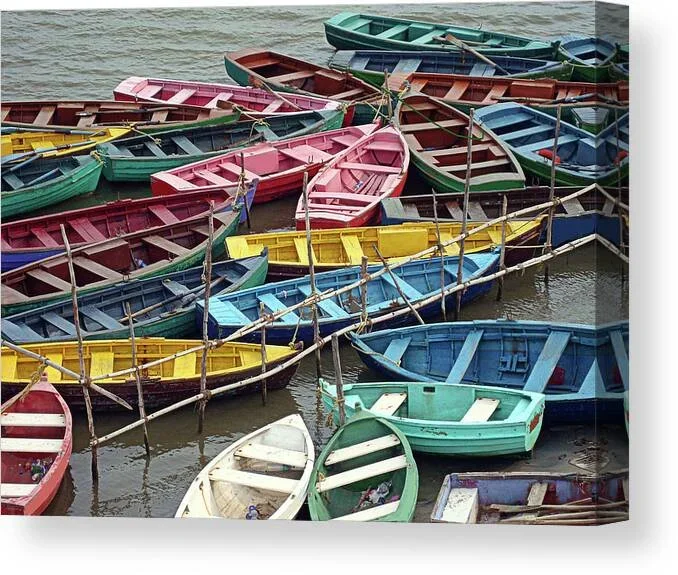 Boats At Pichavaram, Tamilnadu,india Canvas Print