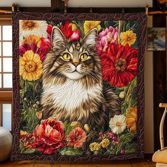 Botanical Beauty Cat WJ0907004CL Quilt