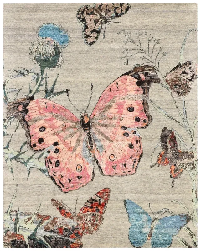 Butterfly Handwoven Contemporary Rug, J69928