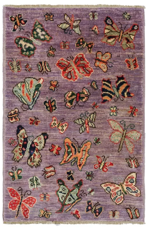 Butterfly In The Sky Handwoven Contemporary Rug, J75605