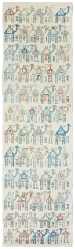 Camels Handwoven Contemporary Rug, J73648