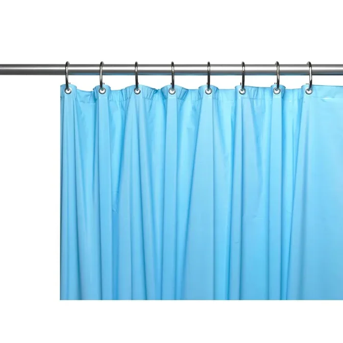 Carnation Home Fashions 3 Gauge Vinyl Shower Curtain Liner with Weighted Magnets and Metal Grommets – 72×72″