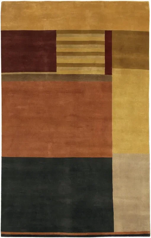 Chandra Aadi Aad1352 Dark Teal / Gold / Burgundy / Tan Rugs